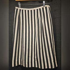Vintage Saks Fifth Avenue 100% Silk Striped Midi Skirt - Size 6 (Fits like 2/4)